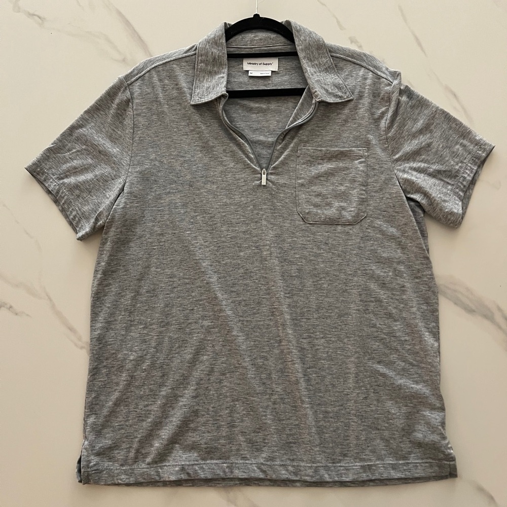 Ministry of Supply Gray Men's Polo Shirt